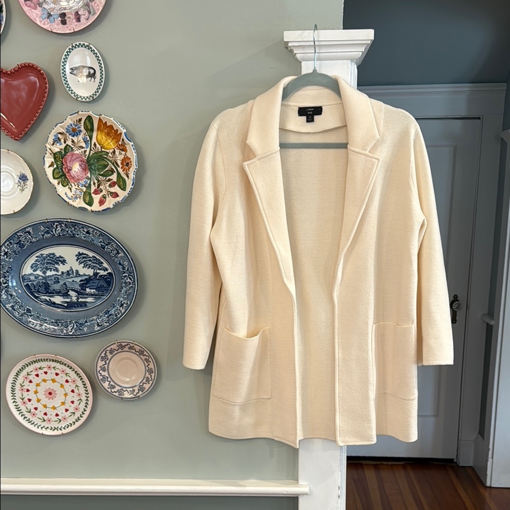 J.crew cream thick cardigan